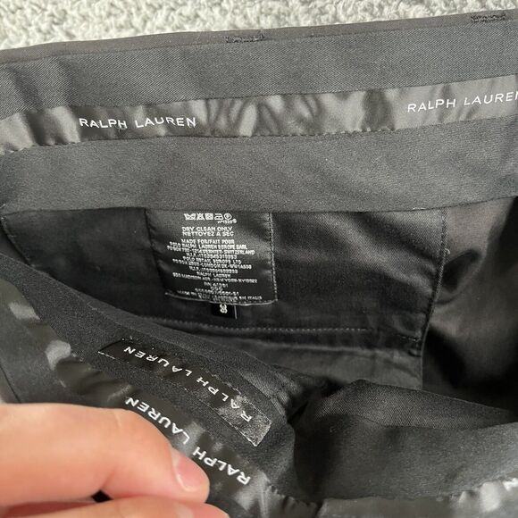 Ralph Lauren Designer Dress Pants Black Pleated Men's Size 38x35 NWT $395 MSRP - Picture 2 of 4